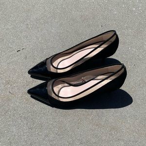 Zara black pointed kitten heel